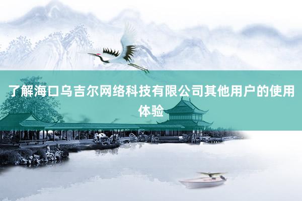 了解海口乌吉尔网络科技有限公司其他用户的使用体验